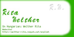 rita welther business card